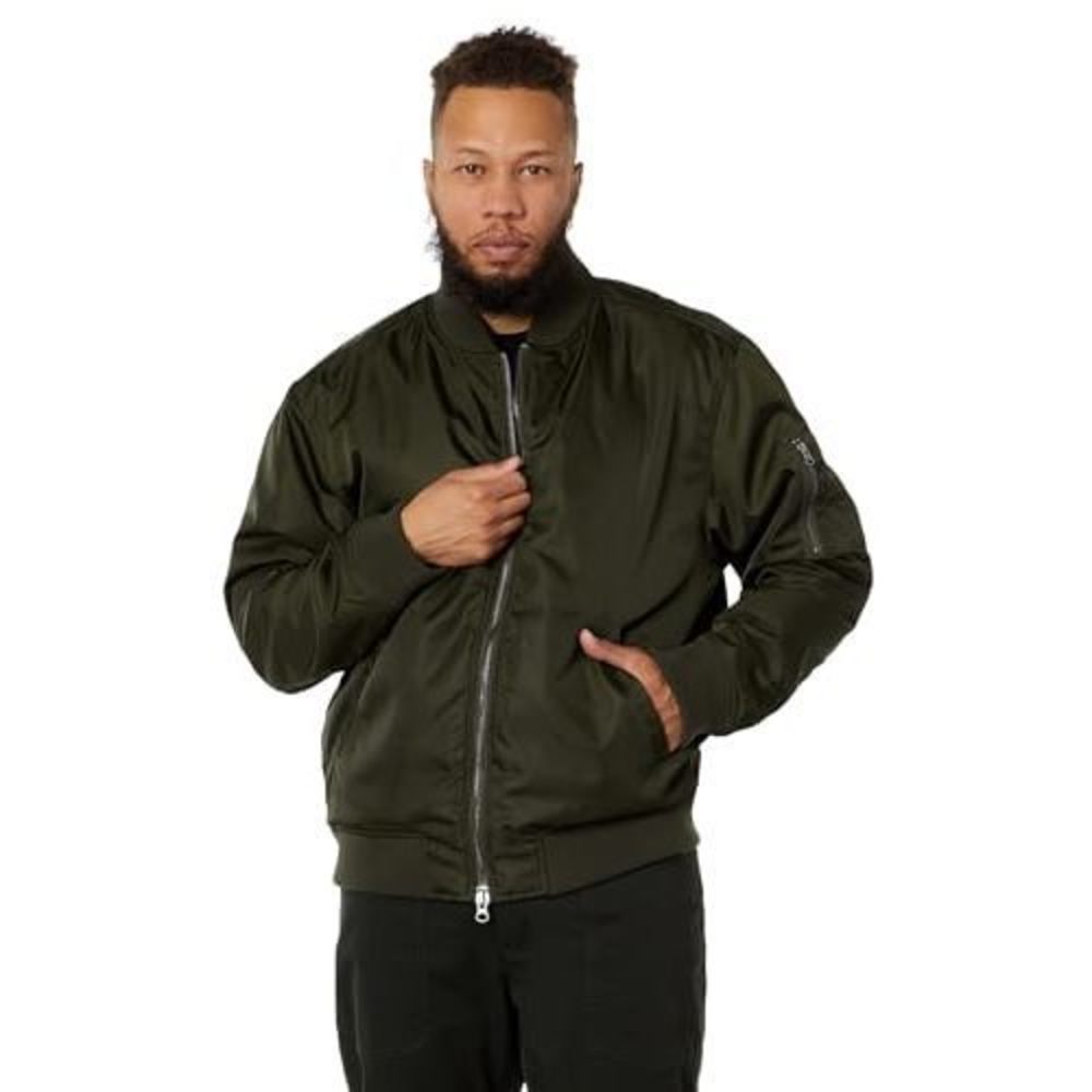 Label Mens Go-To Bomber Jacket Olive XS